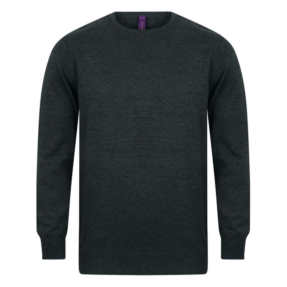 Henbury Mens Crew Neck 12 Gauge Fine Knit Jumper / Sweatshirt