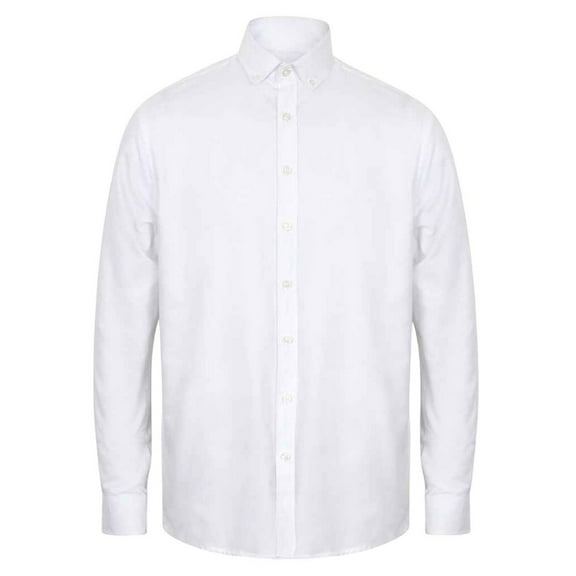 Henbury Mens Modern Long Sleeve Classic Fit Oxford Shirt