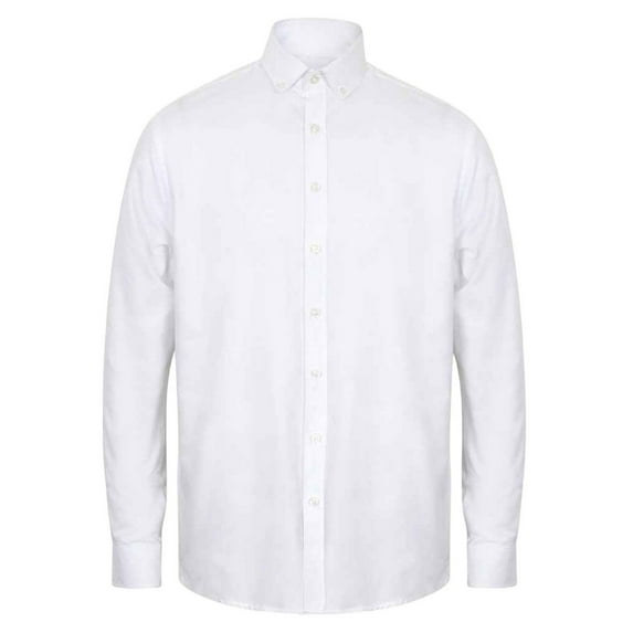 Henbury Mens Modern Long Sleeve Classic Fit Oxford Shirt
