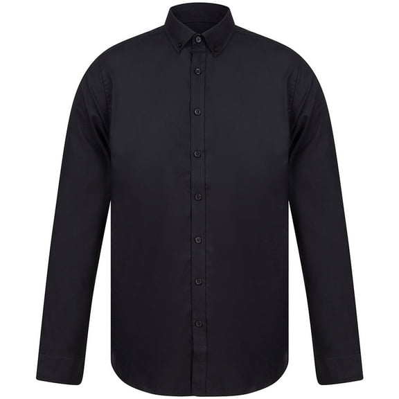 Henbury Mens Modern Long Sleeve Slim Fit Oxford Shirt