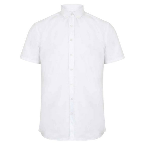Henbury Mens Modern Short Sleeve Oxford Shirt