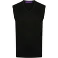 thumbnail image 1 of Henbury Mens Sleeveless 12 Gauge V-Neck Fine Knit Sweater, 1 of 4