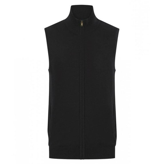Henbury Mens Zip Front Sleeveless Sweater
