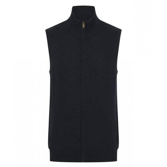 Henbury Mens Zip Front Sleeveless Sweater