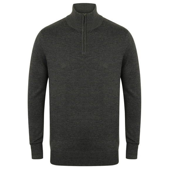 Henbury Mens Zip Neck Sweatshirt