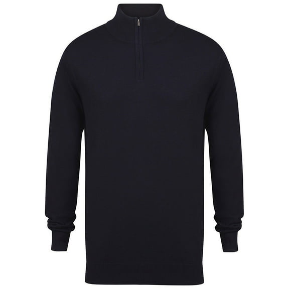 Henbury Mens Zip Neck Sweatshirt
