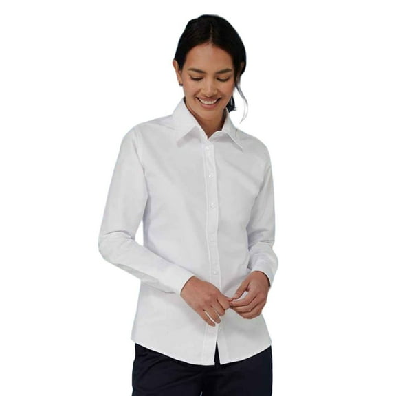 Henbury Womens Oxford Classic Long-Sleeved Formal Shirt