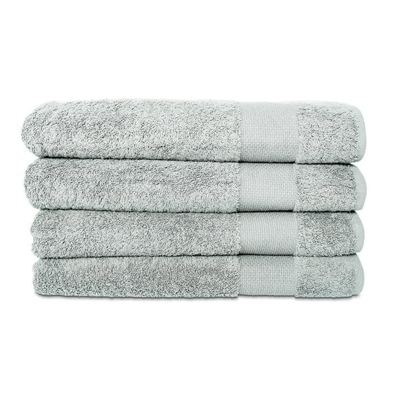 Hencely 4-Pack Turkish Cotton Bath Towels – Large 28x58 in – Soft, Absorbent, Quick Dry – Light Green