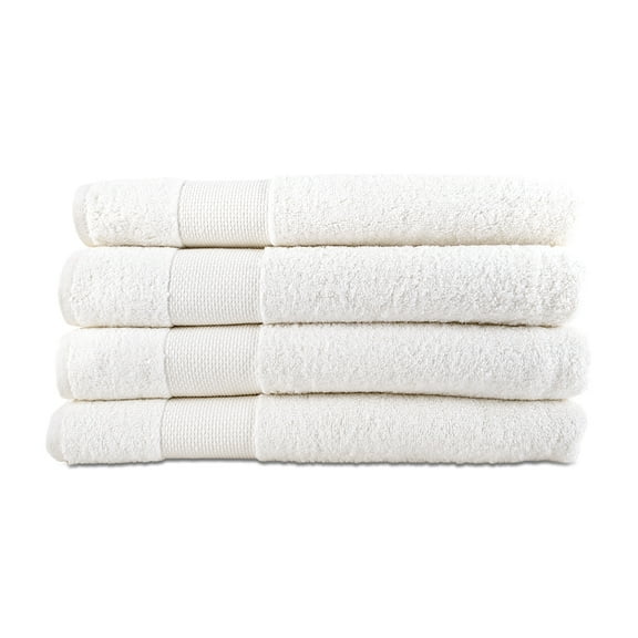 Hencely 4-Pack Turkish Cotton Bath Towels – Large 28x58 in – Soft, Absorbent, Quick Dry – White