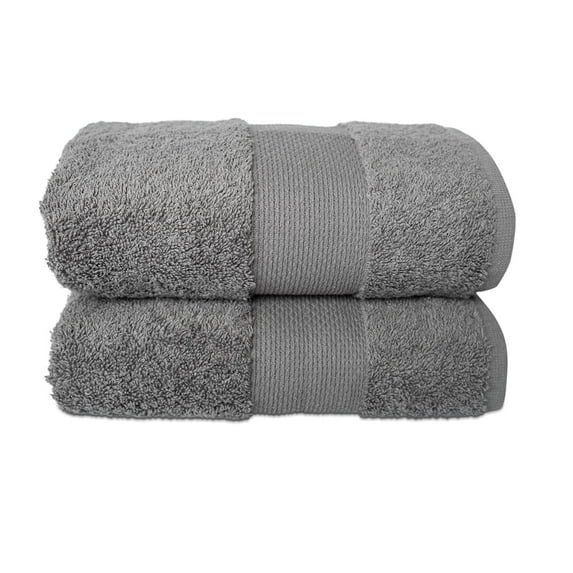 Hencely 2-Pack Turkish Cotton Hand Towels – 16x28 in – Soft, Absorbent, Quick Dry – Gray