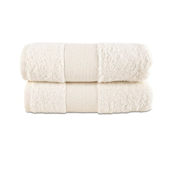Hencely 2-Pack Turkish Cotton Hand Towels – 16x28 in – Soft, Absorbent, Quick Dry – Ivory
