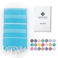 thumbnail image 1 of Hencely Large Beach Towel 37x70 inch Striped 100% Turkish Cotton - Turquoise, 1 of 11