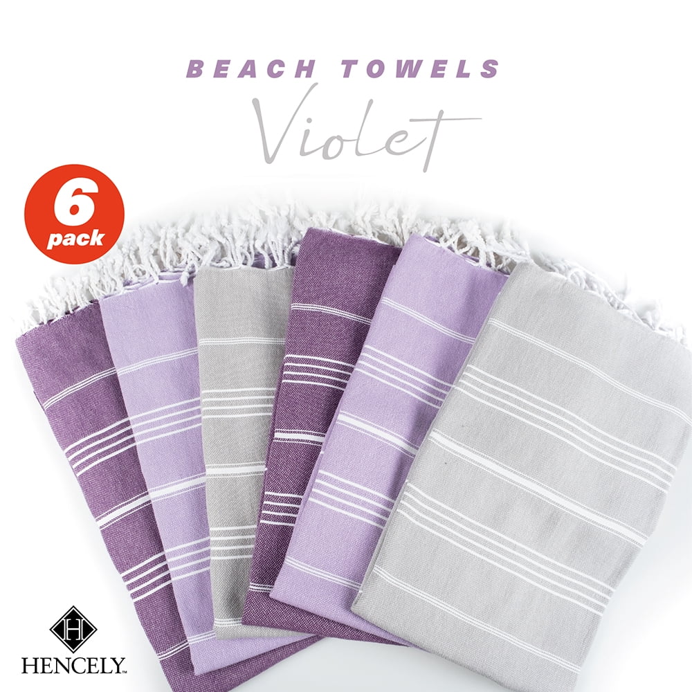 Hencely Turkish Beach Towel - Light Blue 100% Cotton, 37x72 Inch Quick-Dry Hammam Towel - View #4