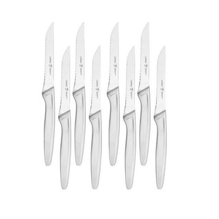 Steak Knives Set Stainless Steel 4pcs Non-Serrated Super Sharp Walnut  Handles 