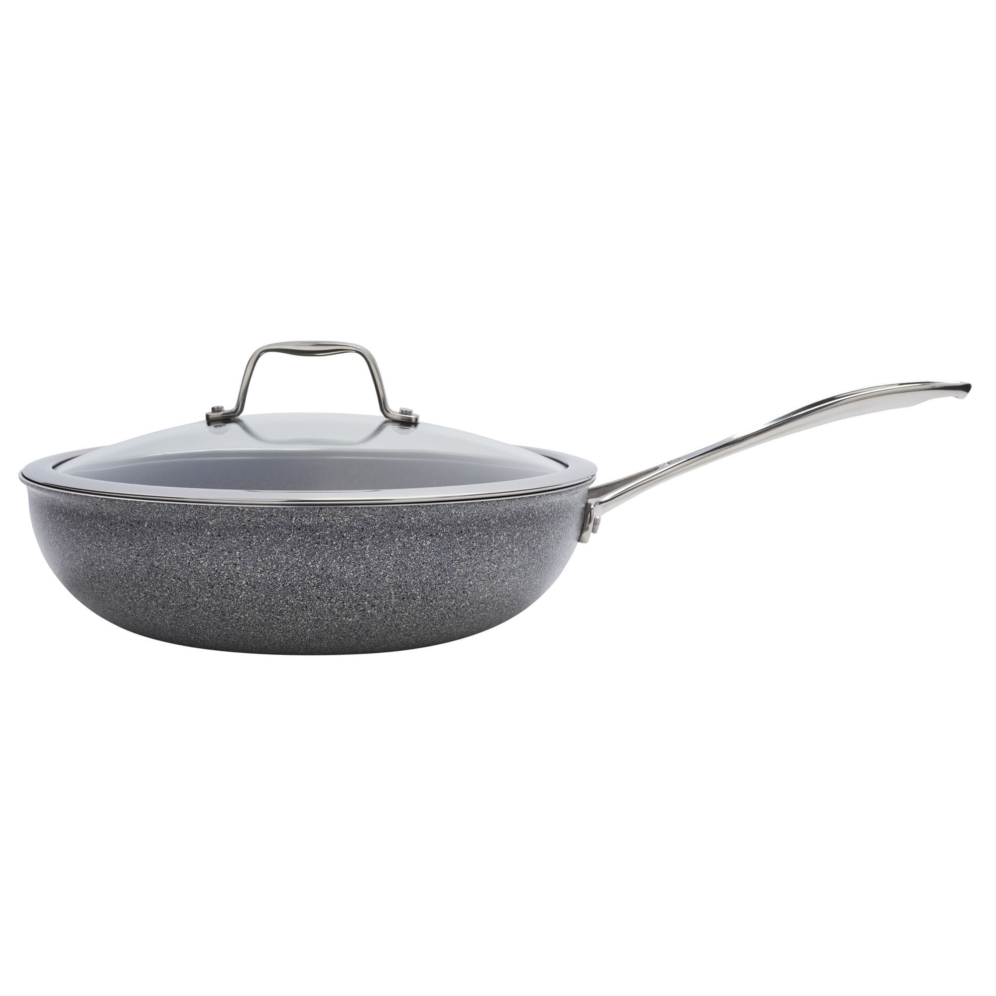 Buy Carote Non Stick Deep Frying Pan, Granite Kadai with Lid