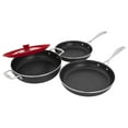 thumbnail image 1 of Henckels Capri Notte 4-pc Aluminum Nonstick Cookware Set with Universal Lid, 1 of 5