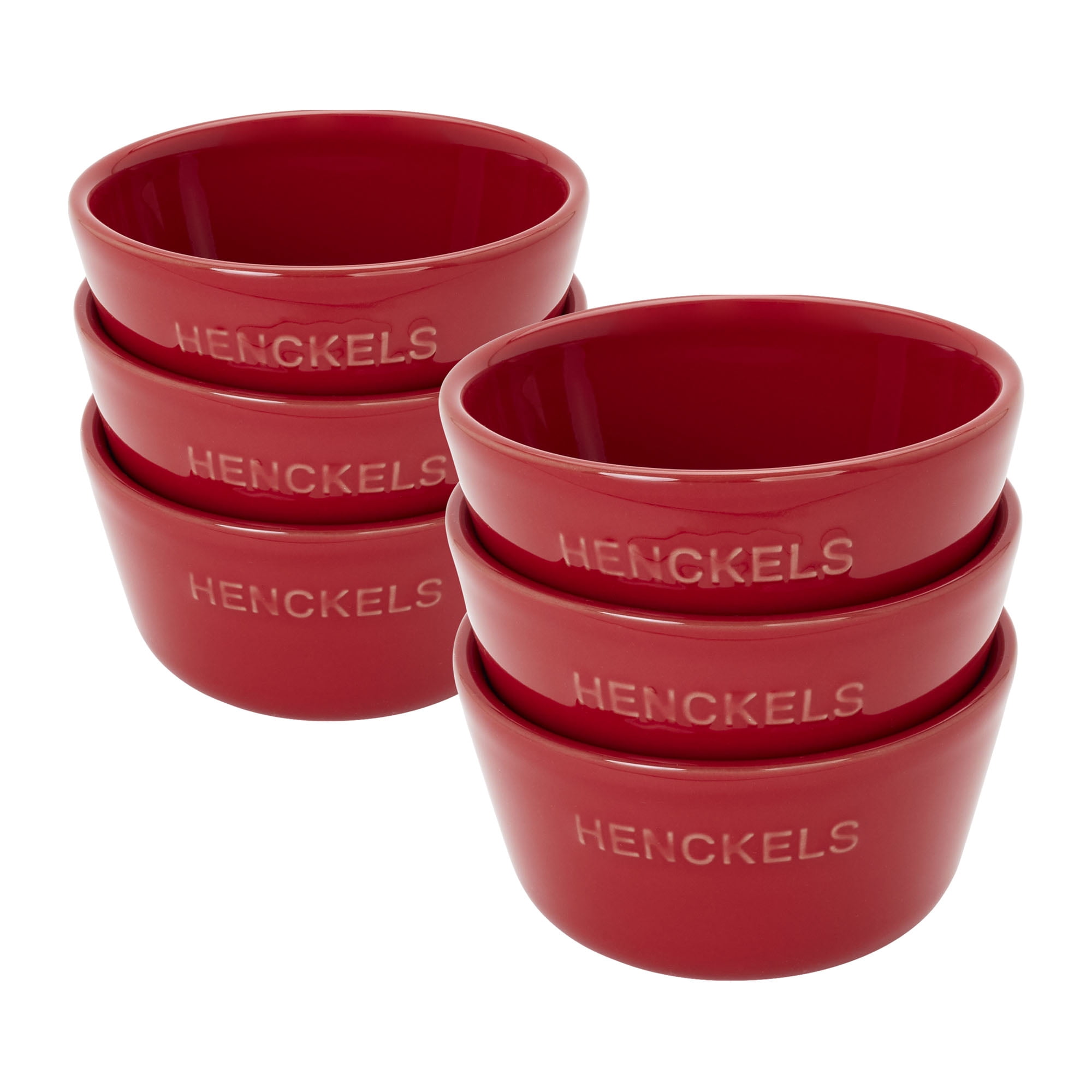 Red Round Ramekins Henckels Ceramic 6-pc Round Ramekin Set - Cherry Red - Walmart.com