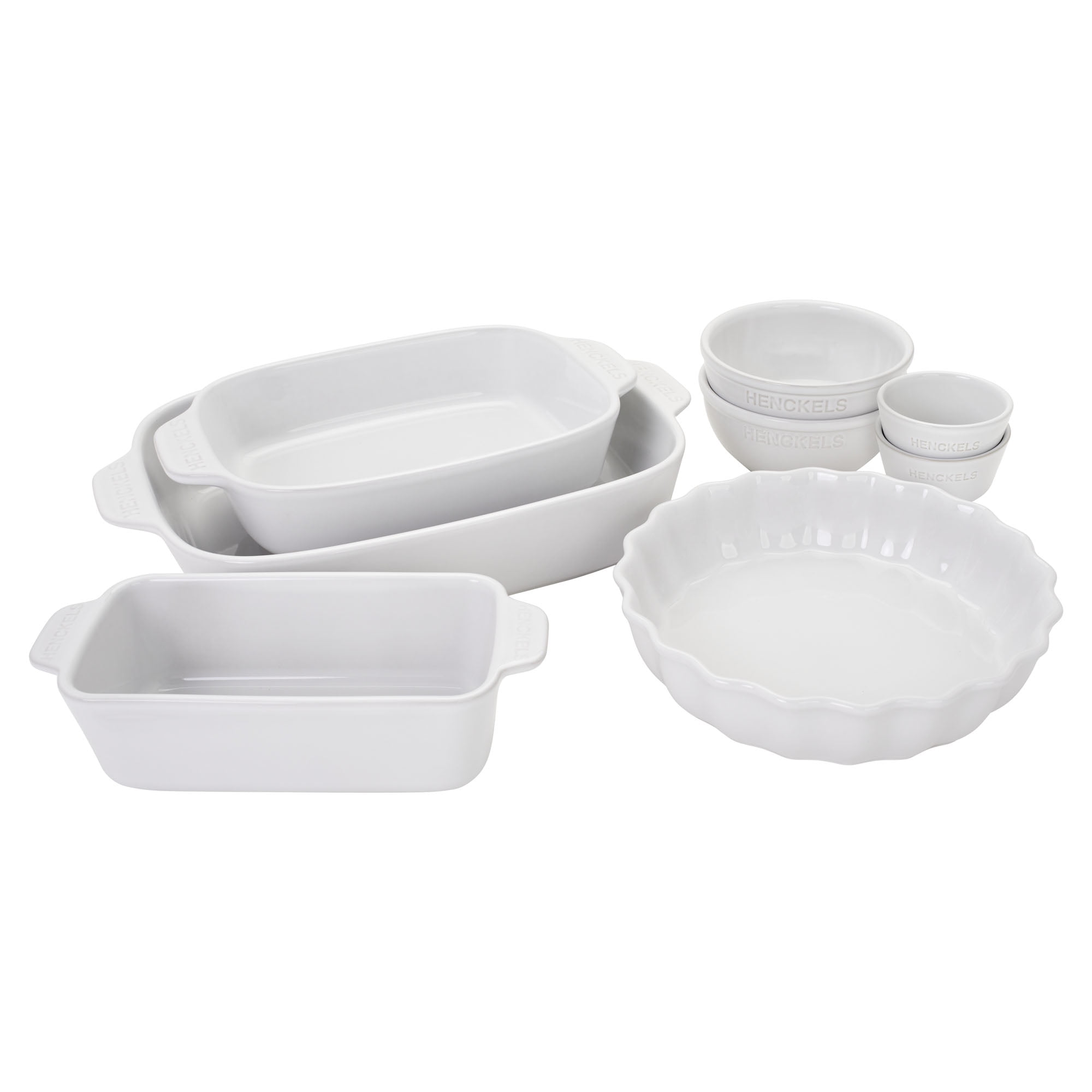 Henckels Ceramics 8pc Mixed Bakeware & Serving Set White