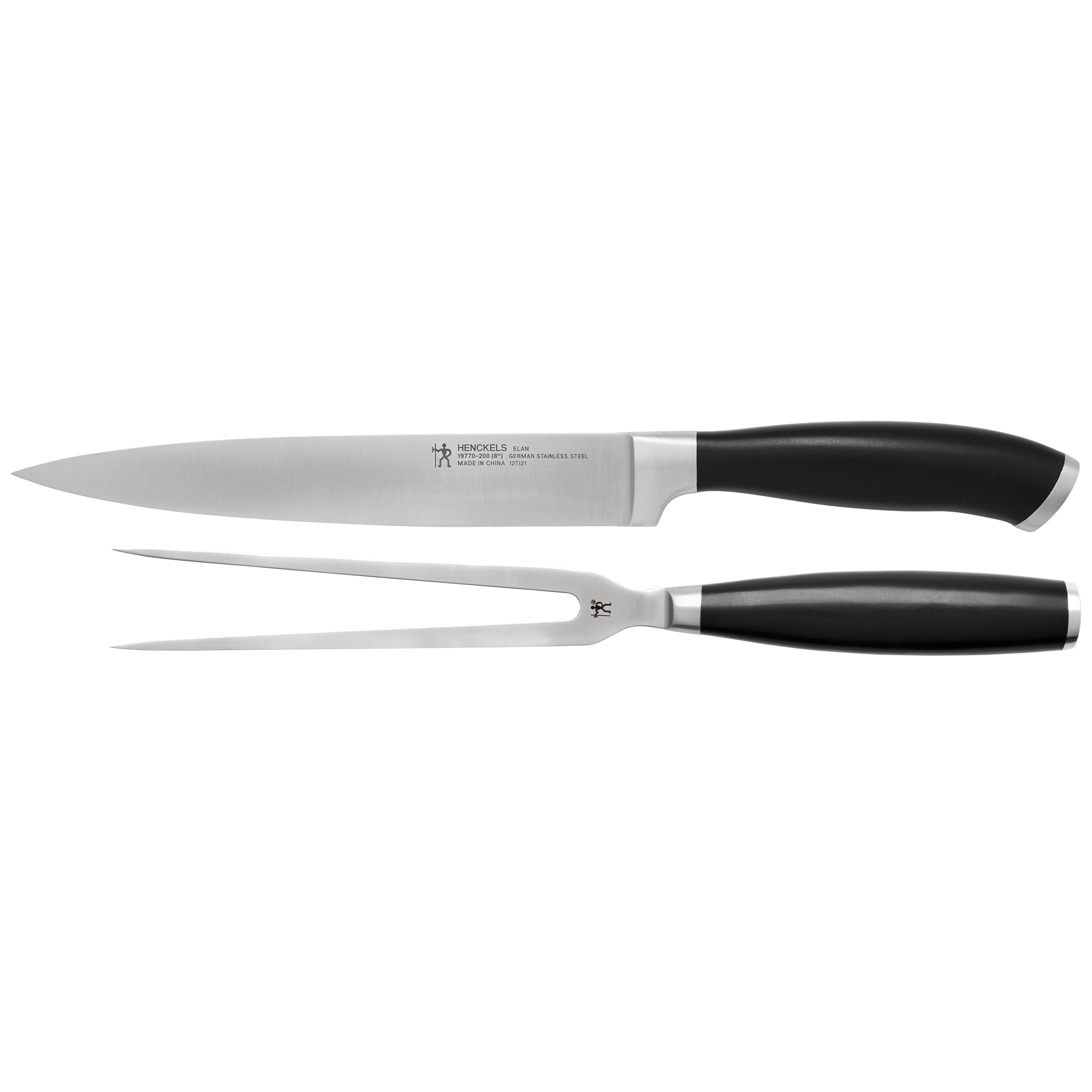 Elan Stainless Steel 2-Piece Carving Knife Set with Block