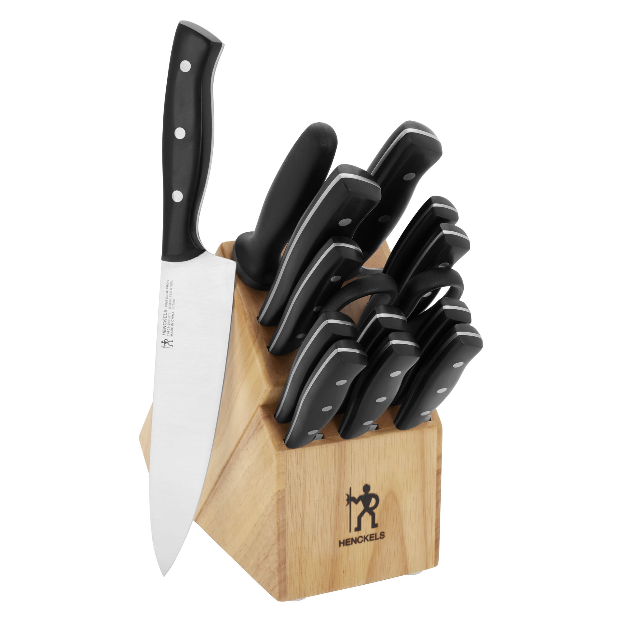 HENCKELS Premium Quality 12-Piece Knife Set with Block and Knife Sharpener,  Razor-Sharp, German Engineered Knife Informed by over 100 Years of