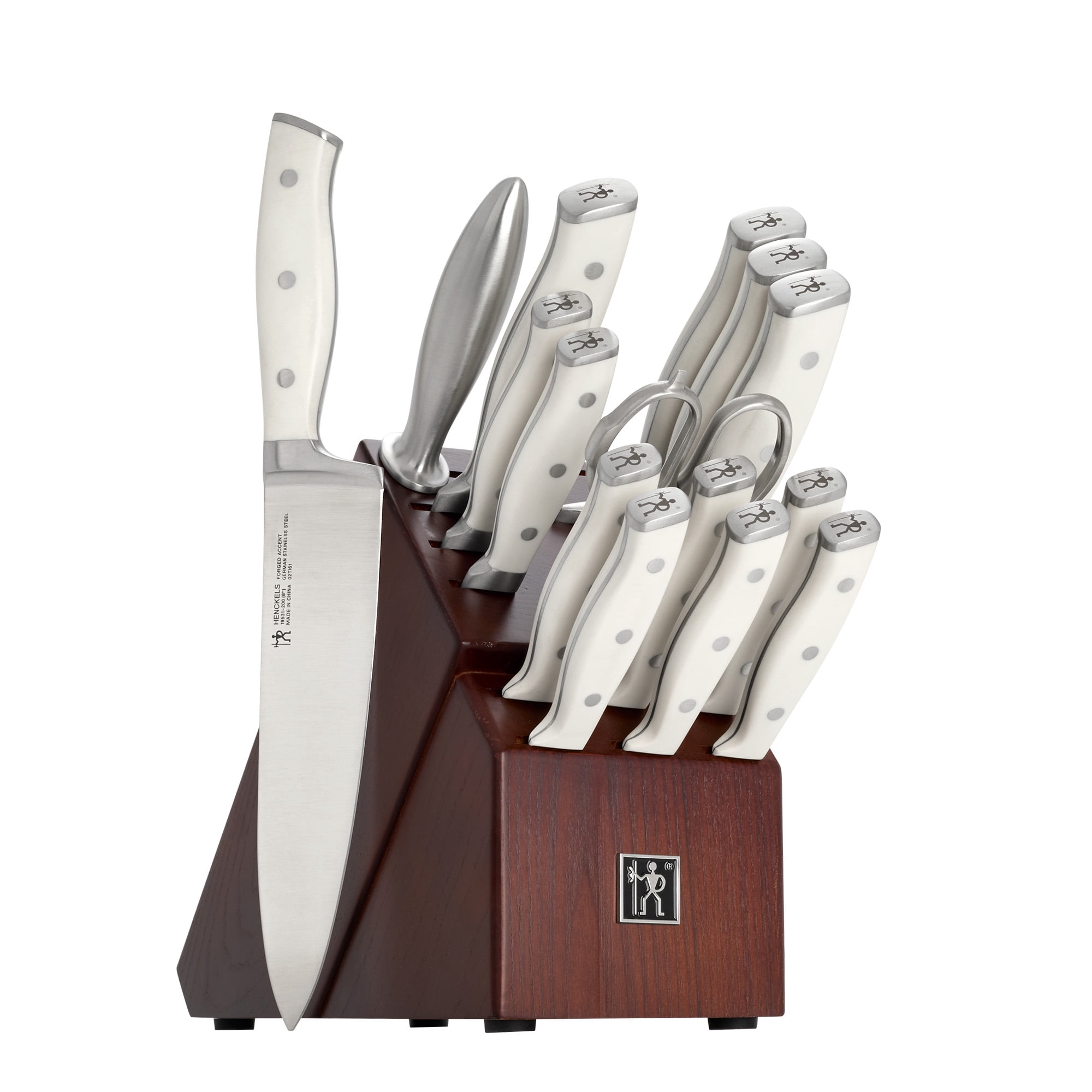 Henckels Forged Accent 16 Piece Off-White Knife Block Set
