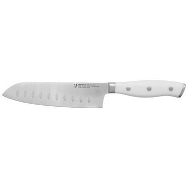 Henckels Forged Accent 5-inch Hollow Edge Santoku Knife - White Handle