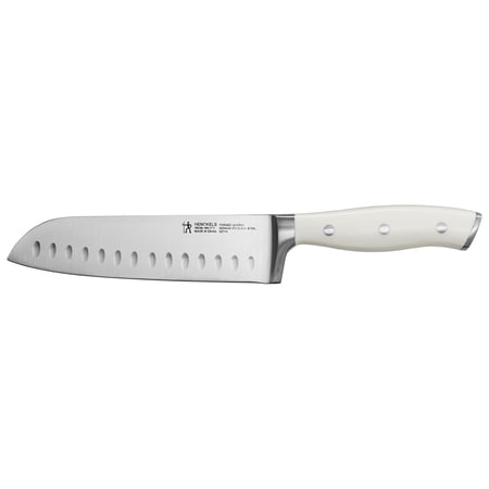 Henckels Forged Accent 7-inch Hollow Edge Santoku Knife - White Handle