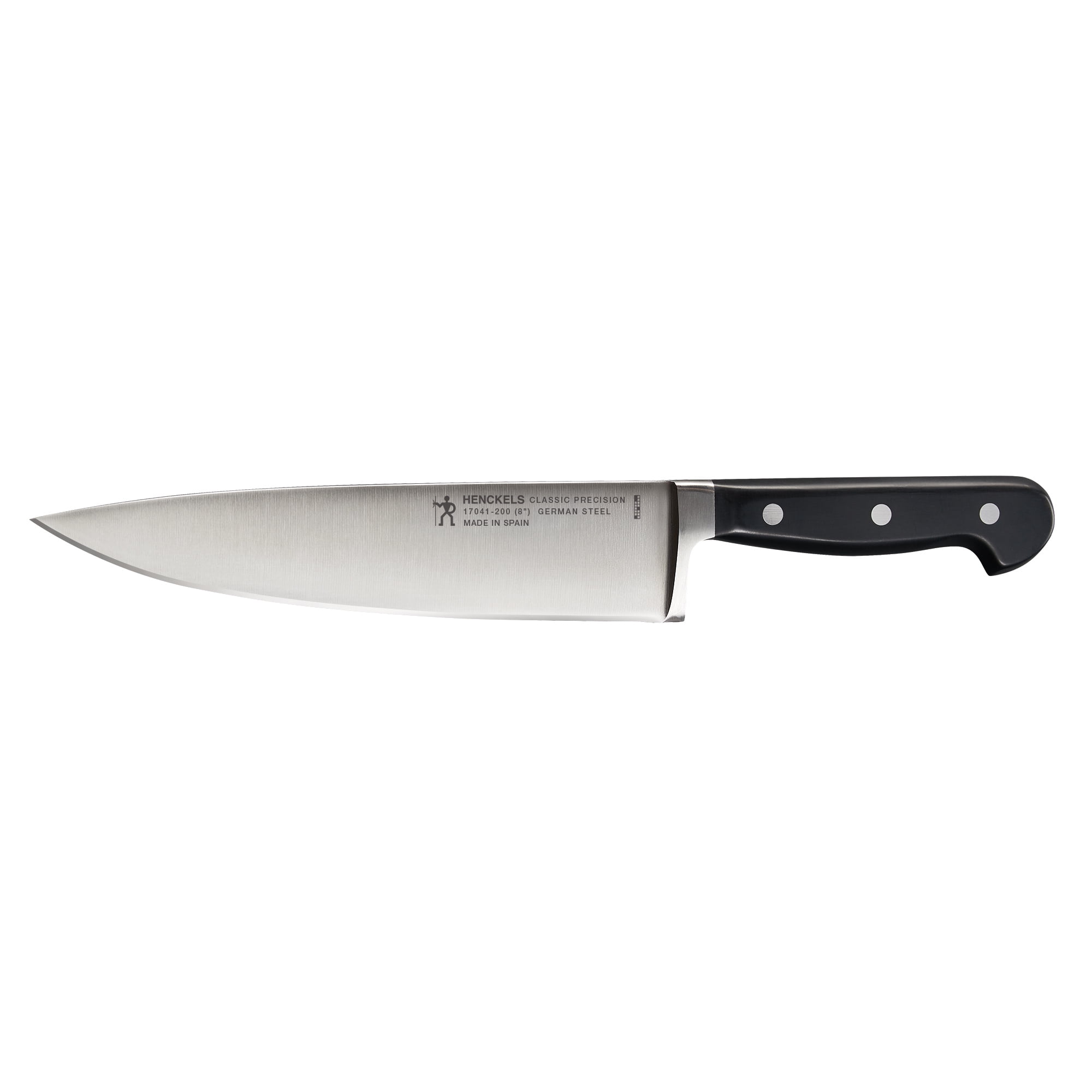 Henckels Solution 8-Inch Black and Silver Stainless Steel Chef's Knife