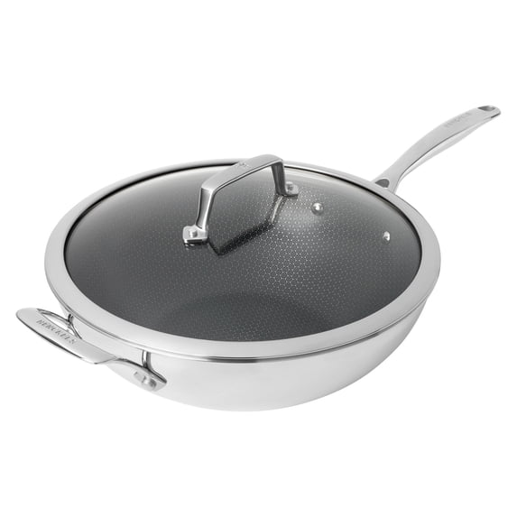 Henckels Paradigm Ceramic 12-inch Stainless Steel Dual Performance Wok with Lid