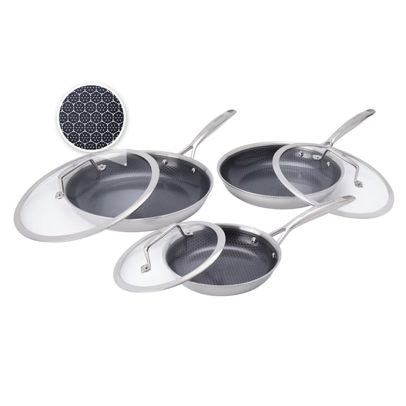 Henckels Paradigm Ceramic 6-pc Stainless Steel Dual Performance Fry Pan Set