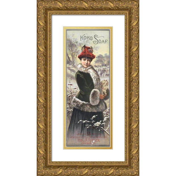 Henderson-Achert Litho. Co. 9x18 Gold Ornate Wood Frame and Double Matted Museum Art Print Titled - Shake Shap (1887)