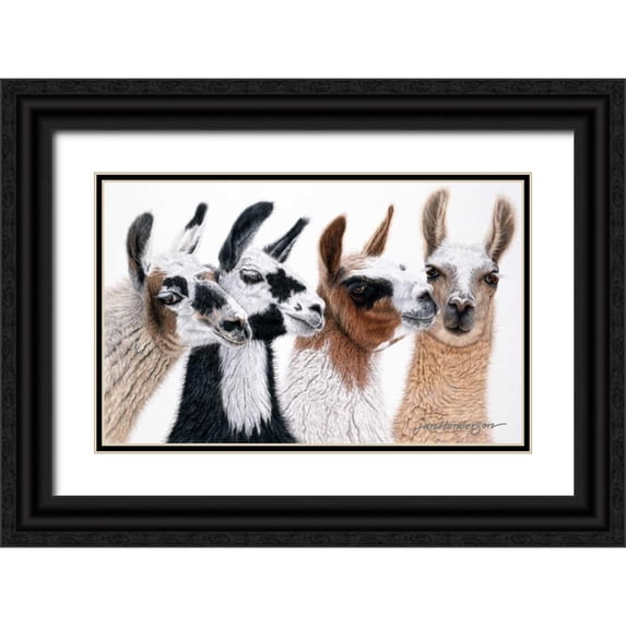 Henderson, Jan 14x10 Black Ornate Wood Framed with Double Matting Museum Art Print Titled - Peruvian Visitors