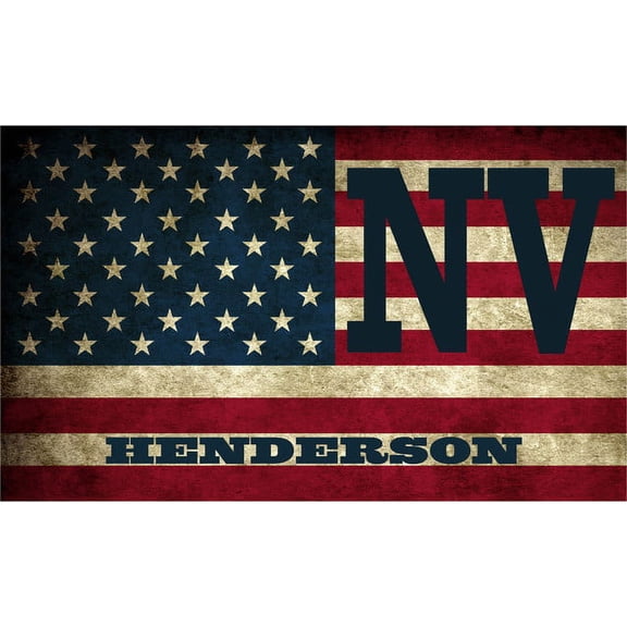 Henderson NV Nevada Clark County Vintage US Flag Decal Bumper Sticker 3M Vinyl 3" x 5"