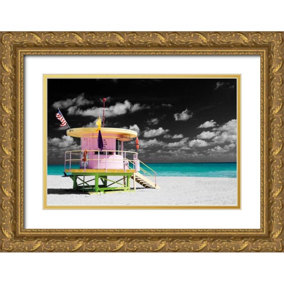 Henderson, Scott 24x17 Gold Ornate Wood Framed with Double Matting Museum Art Print Titled - A Day at the Office