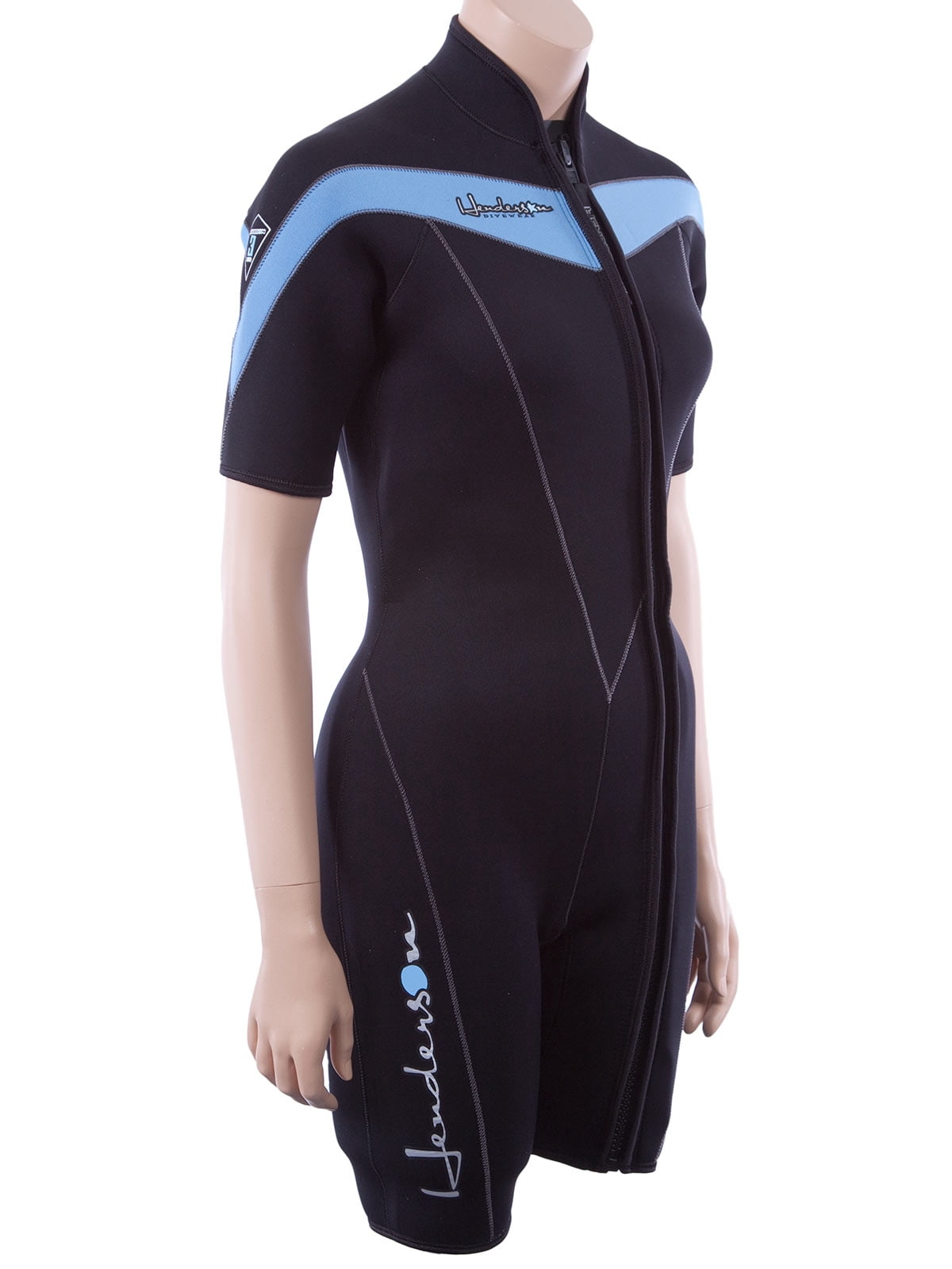 Henderson Thermoprene 3mm womens front zip wetsuit 10 Black/sky