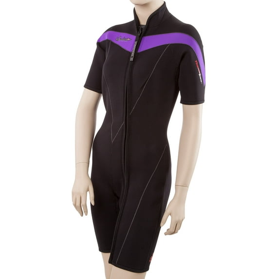 Henderson Thermoprene 3mm womens front zip wetsuit 22 Black/dark purple