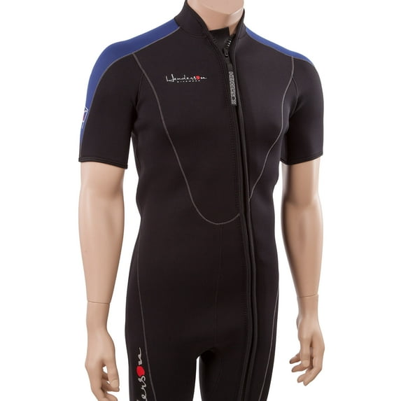 Henderson Thermoprene Mens 3mm Front Zip Shorty Wetsuit 7XL-Tall Black/blue