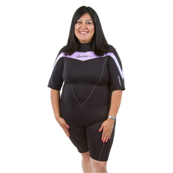 Henderson Thermoprene Womens 3mm Shorty Back Zip Wetsuit 18 Black/lavender