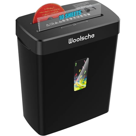 Hendoct 10-Sheet Cross Cut Paper Shredder, 13L Bin, Anti-Jam, P-4 High Security, Home Office, Etl Certified