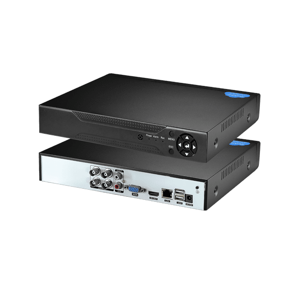 Hendoct 4CH 5-in-1 1080N/1080P DVR, H.265, AHD/TVI/CVI/CVBS/IPC, Remote Monitoring, US Plug (No POE/WiFi)