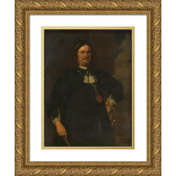 Hendrick Berckman 11x14 Gold Ornate Wood Frame and Double Matted Museum Art Print Titled - Adriaen Banckert (C 1620-1684), Vice Admiral of Zeeland (C. 1648 - C. 1670)