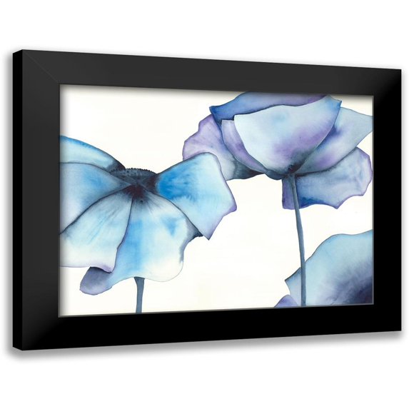 Hendrick, Cathy 18x15 Black Modern Framed Museum Art Print Titled - Blue Poppy II