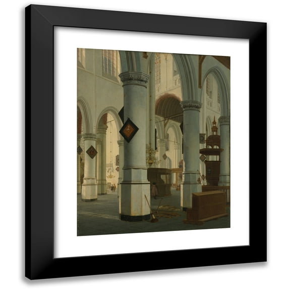 Hendrick Cornelisz. van Vliet 15x18 Black Modern Framed Museum Art Print Titled - Interior of the Oude Kerk, Delft (1660)