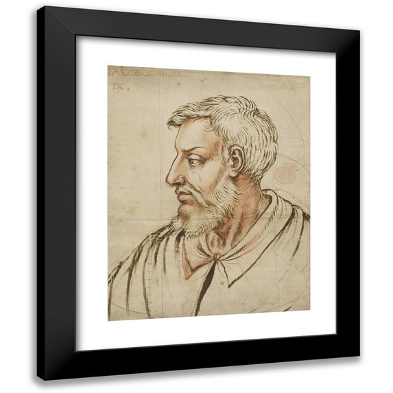 Hendrick Goltzius 20x24 Black Modern Framed Museum Art Print Titled - Der Apostle James Minor (1585)