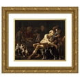 thumbnail image 1 of Hendrick Ter Brugghen 14x12 Gold Ornate Wood Frame and Double Matted Museum Art Print Titled - The Rich Man and the Poor Lazarus (1625), 1 of 4