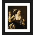 thumbnail image 1 of Hendrick Ter Brugghen 20x24 Black Ornate Framed Double Matted Museum Art Print Titled: A Girl Holding a Glass (1620s), 1 of 5
