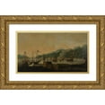 thumbnail image 1 of Hendrick van Anthonissen 24x15 Gold Ornate Framed and Double Matted Museum Art Print Titled - A Dutch Squadron Under the Command of Cornelis Simonsz Van Der Veer Carrying Out a Surprise Atta, 1 of 4