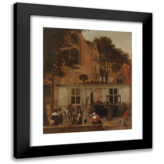 Hendrick van der Burgh 15x18 Black Modern Framed Museum Art Print Titled - The Conferring of a Degree at the University of Leiden About 1650 (C. 1650 - C. 1660)