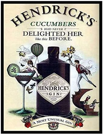 Targa Pubblicitaria Vintage In Metallo - Hendricks Gin Never Delighted Her Like This Before, 20x30 Cm