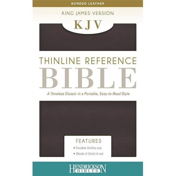 Hendrickson Publishing Group 095664 KJV Thinline Reference Bible - Burgundy Bonded Leather